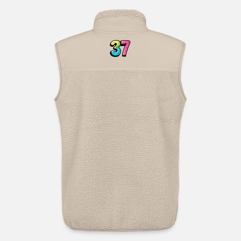 37 Zahl Bunt - Unisex Sherpaweste von Stanley/Stella - Beige