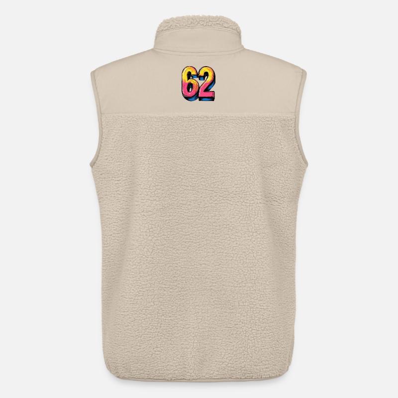 62 nummer färgglada - NORMAL PASSFORM Sherpaväst Unisex Stanley/Stella - beige