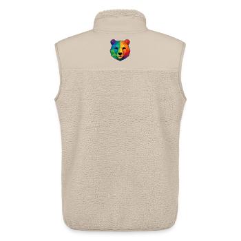Colorful pop art low poly bear - Unisex Sherpa Gilet by Stanley/Stella - beige - Back - AI Model Male 178 light (178cm)