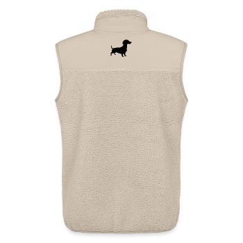 Dachshund Hunde Silhouette Geschenk Dackelbesitzer - Unisex Sherpaweste von Stanley/Stella - Beige - Hinten - AI Model Male 178 light (178cm)