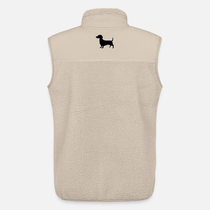 Dachshund Chien Cadeau Amant du teckel - Veste sans manches sherpa unisexe Stanley/Stella - beige