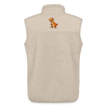 Lustiger Dino Cartoon T-Rex - Unisex Sherpaweste von Stanley/Stella - Beige - Hinten - AI Model Male 178 light (178cm)