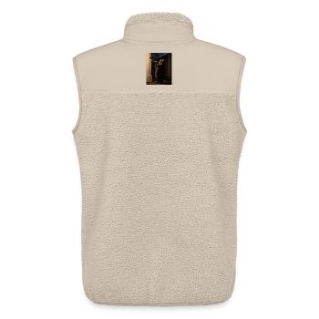 Jazzkater Trompete Nacht - Unisex Sherpaweste von Stanley/Stella - Beige - Hinten - AI Model Male 178 light (178cm)