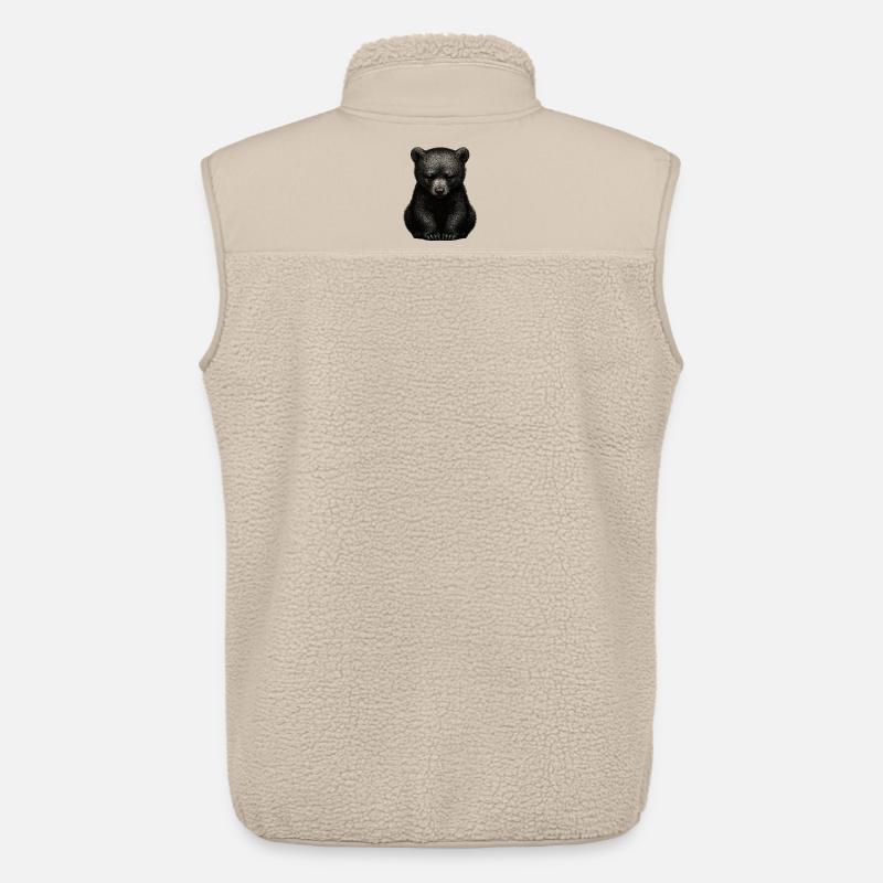 Dunkler Bärenjunge im Sitzen - Unisex Sherpaweste von Stanley/Stella - Beige