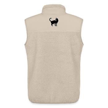 Minimalist White Cat Silhouette - Unisex Sherpa Gilet by Stanley/Stella - beige - Back - AI Model Male 178 light (178cm)