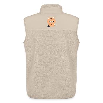 Kawaii Tiger crying with Coffee - Unisex Sherpa Gilet by Stanley/Stella - beige - Back - AI Model Male 178 light (178cm)