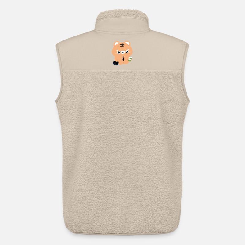 Kawaii Tiger weint mit Kaffee - Unisex Sherpaweste von Stanley/Stella - Beige
