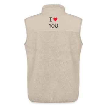 I ❤️ You – Sweet Love Text Design - Unisex Sherpa Gilet by Stanley/Stella - beige - Back - AI Model Male 178 light (178cm)