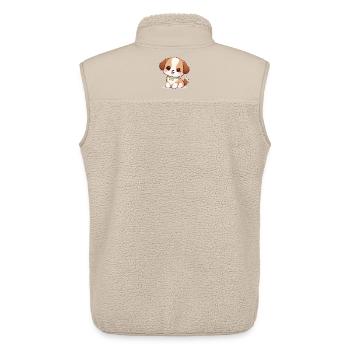 Dog Cute Comic - Veste sans manches sherpa unisexe Stanley/Stella - beige - Dos - AI Model Male 178 light (178cm)