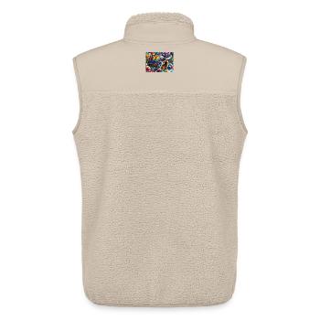 Tortue tropicale arcenciel sur fleurs - Veste sans manches sherpa unisexe Stanley/Stella - beige - Dos - AI Model Male 178 light (178cm)