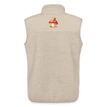 Toadstool with Snail Cute Forest Motif - Unisex Sherpa Gilet by Stanley/Stella - beige - Back - AI Model Male 178 light (178cm)
