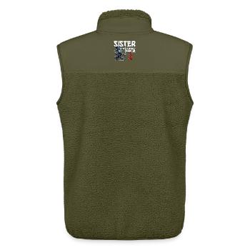 Schwester des Geburtstags Ninja Geburtstag Lustig - Unisex Sherpaweste von Stanley/Stella - Khaki - Hinten - AI Model Male 178 light (178cm)