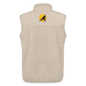 Yoga Utthita Parsvakonasana Silhouette Sun - Unisex Sherpa Gilet by Stanley/Stella - beige - Back - AI Model Male 178 light (178cm)
