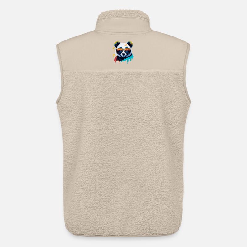 Panda Sonnenbrille Farbexplosion - Unisex Sherpaweste von Stanley/Stella - Beige