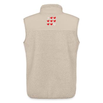 I Love You Hearts Typography Graphic - Unisex Sherpaweste von Stanley/Stella - Beige - Hinten - AI Model Male 178 light (178cm)
