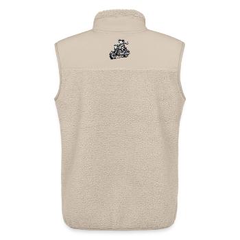 Frosch auf Motorrad Schwarzweiß - Unisex Sherpaweste von Stanley/Stella - Beige - Hinten - AI Model Male 178 light (178cm)