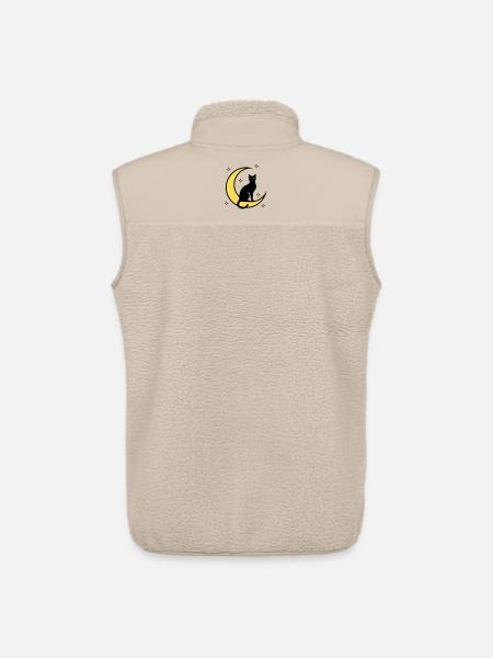 Cat Moon Stars Witchcraft - Unisex Sherpa Gilet by Stanley/Stella - beige