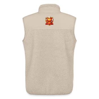 Grilled sausage on red plate sign - Unisex Sherpa Gilet by Stanley/Stella - beige - Back - AI Model Male 178 light (178cm)