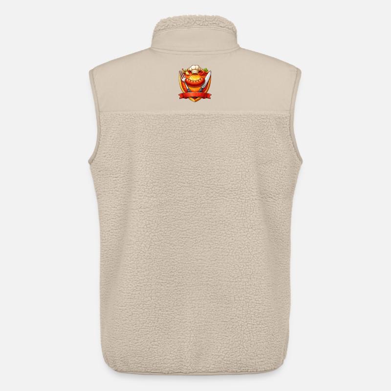 Gegrillte Wurst auf rotem Teller Schild - Unisex Sherpaweste von Stanley/Stella - Beige
