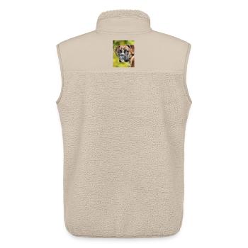 Porträt Boxer Tiefer Blick - Unisex Sherpaweste von Stanley/Stella - Beige - Hinten - AI Model Male 178 light (178cm)