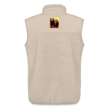 Bär - Unisex Sherpaweste von Stanley/Stella - Beige - Hinten - AI Model Male 178 light (178cm)