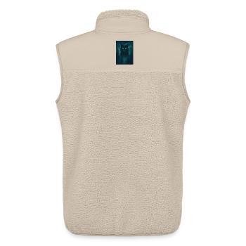 Northern Wolf in the Northern Lights - Unisex Sherpa Gilet by Stanley/Stella - beige - Back - AI Model Male 178 light (178cm)