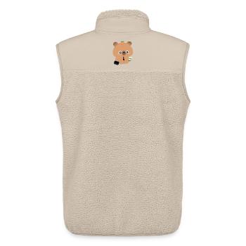 Coffee Capybara - Unisex Sherpa Gilet by Stanley/Stella - beige - Back - AI Model Male 178 light (178cm)