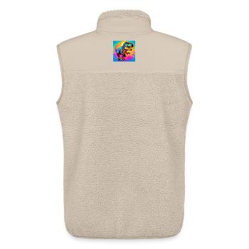 dinosaure - Veste sans manches sherpa unisexe Stanley/Stella - beige - Dos - AI Model Male 178 light (178cm)