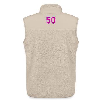 50. 50 YEARS. 50th ANNIVERSARY. 50 YEARS ANNIVERSARY. - Unisex Sherpa Gilet by Stanley/Stella - beige - Back - AI Model Male 178 light (178cm)