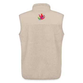Joueur de ping-pong néon avec une chemise de tennis de table - Veste sans manches sherpa unisexe Stanley/Stella - beige - Dos - AI Model Male 178 light (178cm)