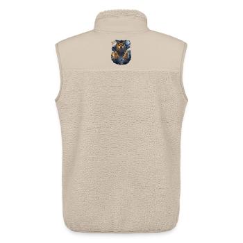 Shiba Inu Two Moons - Unisex Sherpa Gilet by Stanley/Stella - beige - Back - AI Model Male 178 light (178cm)