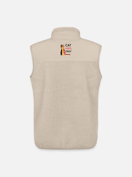 Cats Vibes Only Design - Unisex Sherpa Gilet by Stanley/Stella - beige