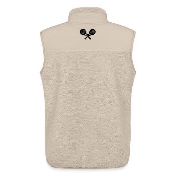 Padel_raquette_croises - Veste sans manches sherpa unisexe Stanley/Stella - beige - Dos - AI Model Male 178 light (178cm)