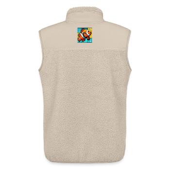 Poisson-clown - Veste sans manches sherpa unisexe Stanley/Stella - beige - Dos - AI Model Male 178 light (178cm)