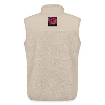 Crimson Phoenix über tropischen Inseln - Unisex Sherpaweste von Stanley/Stella - Beige - Hinten - AI Model Male 178 light (178cm)