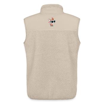 Cute Baby Deer in Turquoise Glasses - Unisex Sherpa Gilet by Stanley/Stella - beige - Back - AI Model Male 178 light (178cm)