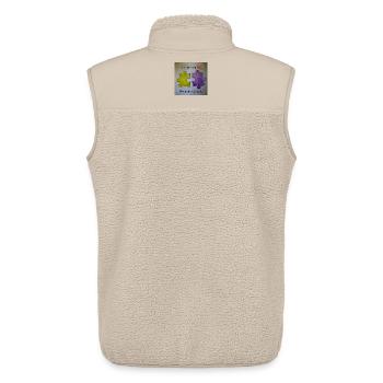Des pièces fantastiques de puzzle décalées - Veste sans manches sherpa unisexe Stanley/Stella - beige - Dos - AI Model Male 178 light (178cm)