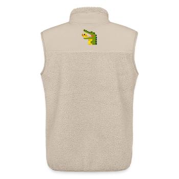 Crocodile joyeux avec un oiseau dans la bouche - Veste sans manches sherpa unisexe Stanley/Stella - beige - Dos - AI Model Male 178 light (178cm)
