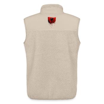 Drapeau albanais aux couleurs vives - Veste sans manches sherpa unisexe Stanley/Stella - beige - Dos - AI Model Male 178 light (178cm)