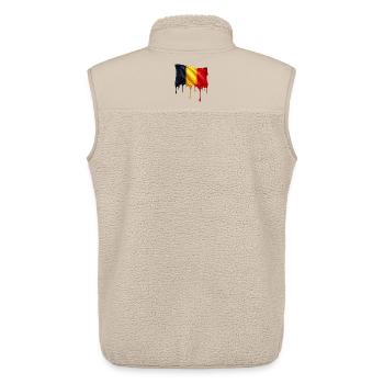 Belgische Flagge in bunten Farben - Unisex Sherpaweste von Stanley/Stella - Beige - Hinten - AI Model Male 178 light (178cm)