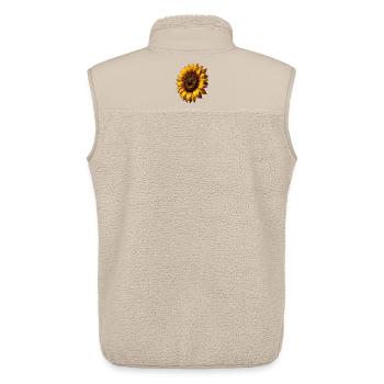 Graphismes de tournesols jaunes Fleurs de tournesol - Veste sans manches sherpa unisexe Stanley/Stella - beige - Dos - AI Model Male 178 light (178cm)