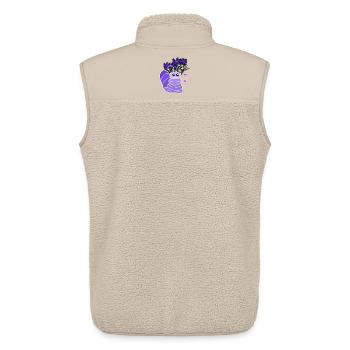 Lavender Friend le ver drôle pour les enfants - Veste sans manches sherpa unisexe Stanley/Stella - beige - Dos - AI Model Male 178 light (178cm)