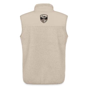 Berge Wald Fisch Schild Logo - Unisex Sherpaweste von Stanley/Stella - Beige - Hinten - AI Model Male 178 light (178cm)