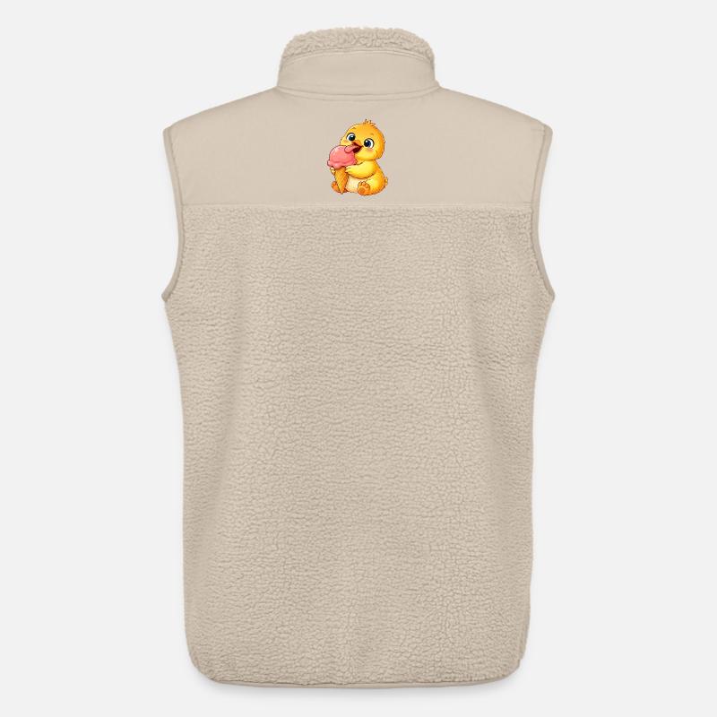 Süßes Küken mit Eis Cartoon - Unisex Sherpaweste von Stanley/Stella - Beige