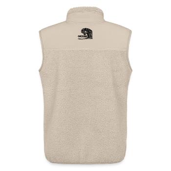La vague noire - Veste sans manches sherpa unisexe Stanley/Stella - beige - Dos - AI Model Male 178 light (178cm)