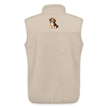 Smiling Beagle Puppy - Unisex Sherpa Gilet by Stanley/Stella - beige - Back - AI Model Male 178 light (178cm)
