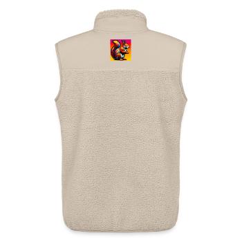 Eichhörnchen - Unisex Sherpaweste von Stanley/Stella - Beige - Hinten - AI Model Male 178 light (178cm)