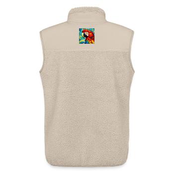 perroquet - Veste sans manches sherpa unisexe Stanley/Stella - beige - Dos - AI Model Male 178 light (178cm)