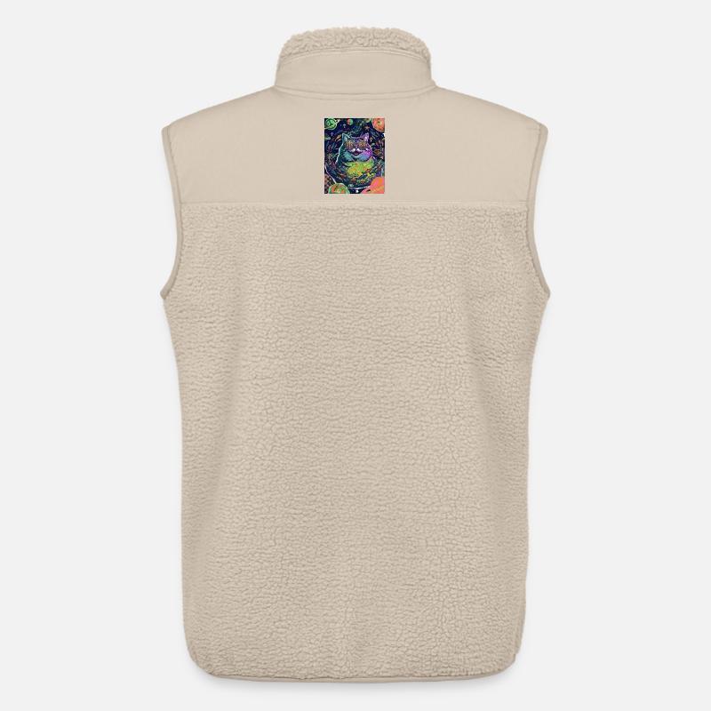 Katze Hippie Weltraum - Unisex Sherpaweste von Stanley/Stella - Beige