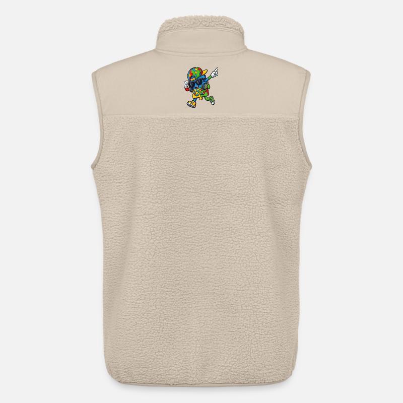 Regenbogenpuzzle-Maskottchen - Unisex Sherpaweste von Stanley/Stella - Beige